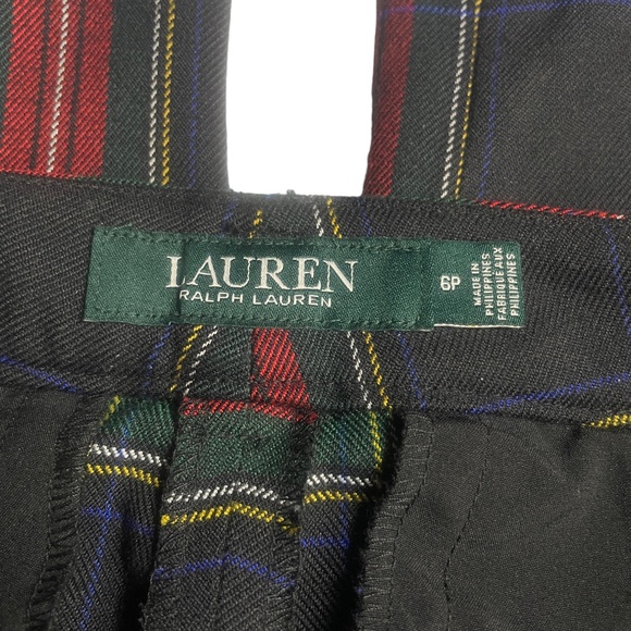 Ralph Lauren 6 Petite Women’s Tarten Plaid Pants Pockets Straight Leg - Picture 2 of 6